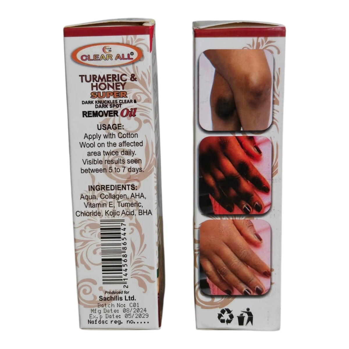 Turmeric Honey Dark Knuckles & Dark Spot Remover Oil - 2pcs