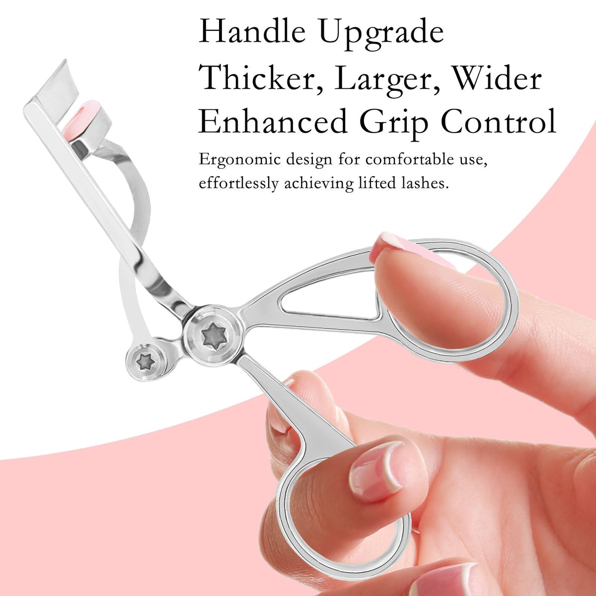 Professional Eyelash Curler Zinc Alloy Silver Long-Lasting Lash Curl Tool