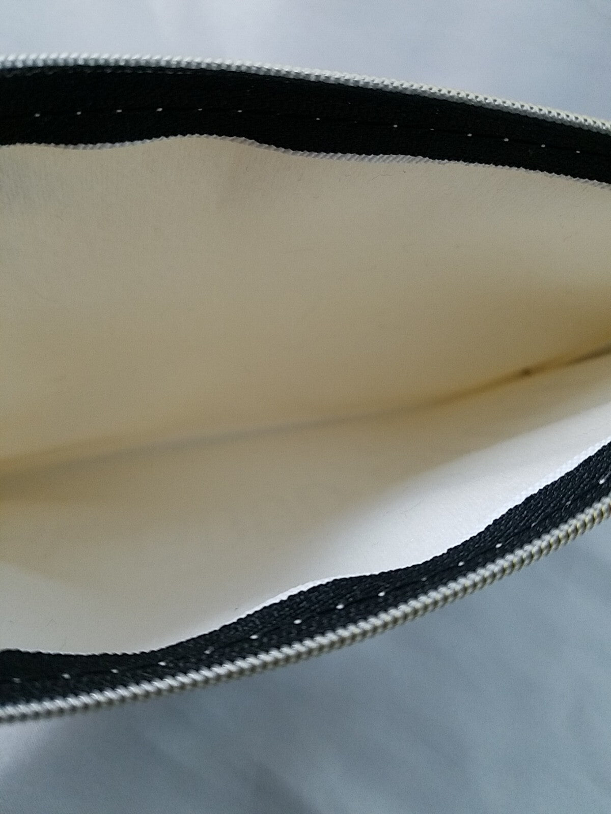 The Good Stuff Cosmetic Pouch Bag - Small White & Gold Zipper Makeup Bag