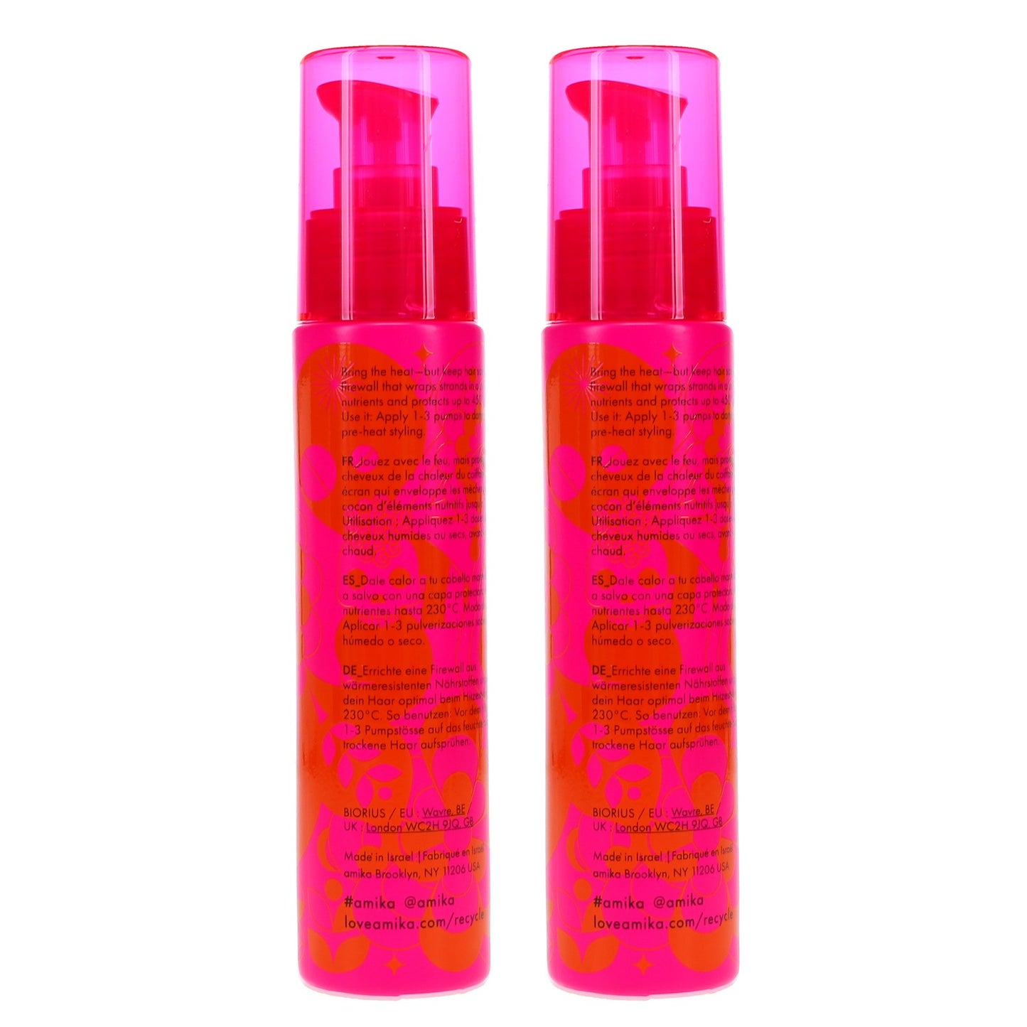 Amika Heat Defense Serum 1.7 oz - Protects Hair from Thermal Damage, 2 Pack