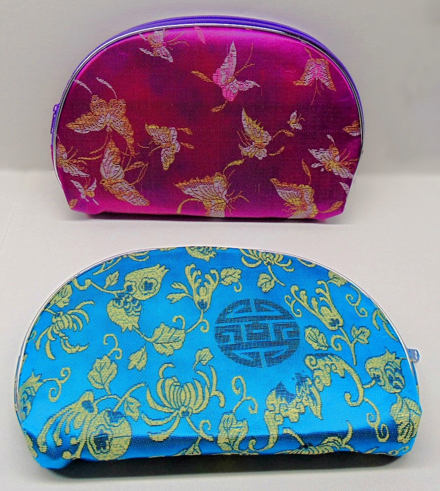 5-Piece Nested Pouch Set with Zipper, Lined for Jewelry, Cosmetics, Gifts