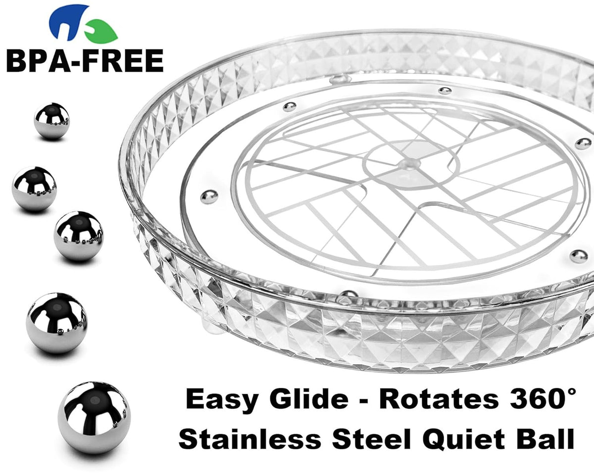 2-Tier Rotating Lazy Susan Organizer for Makeup & Skincare - Clear
