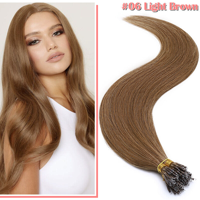 Nano Ring Hair Extensions Set - Real Remy Human Hair Full Head Thick 150g
