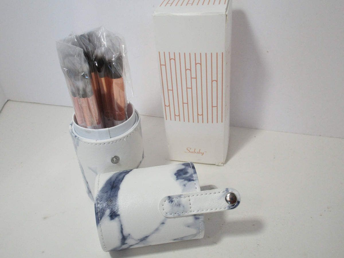 Marble Makeup Brush Set with Holder - Cosmetic Tools & Accessories