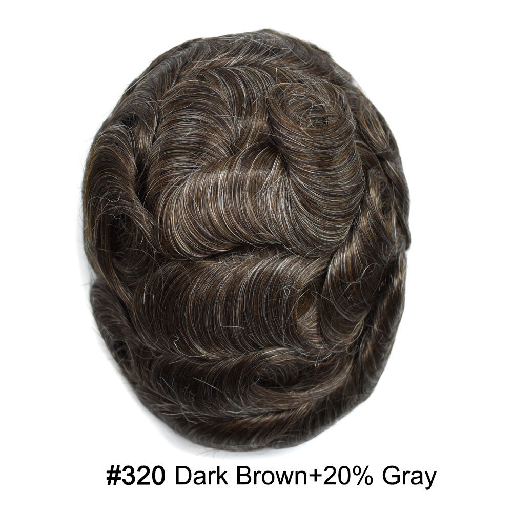Ultra Thin Skin Hair Replacement System for Men - Natural Hairpiece, 6-10" Sizes & 68 Colors
