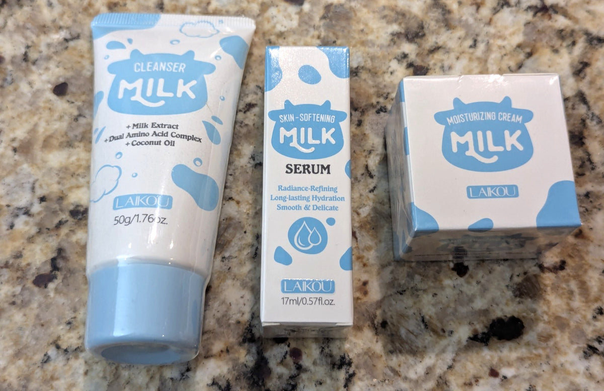 3-Piece Travel Skincare Set with Facial Cleanser, Moisturizer & Serum