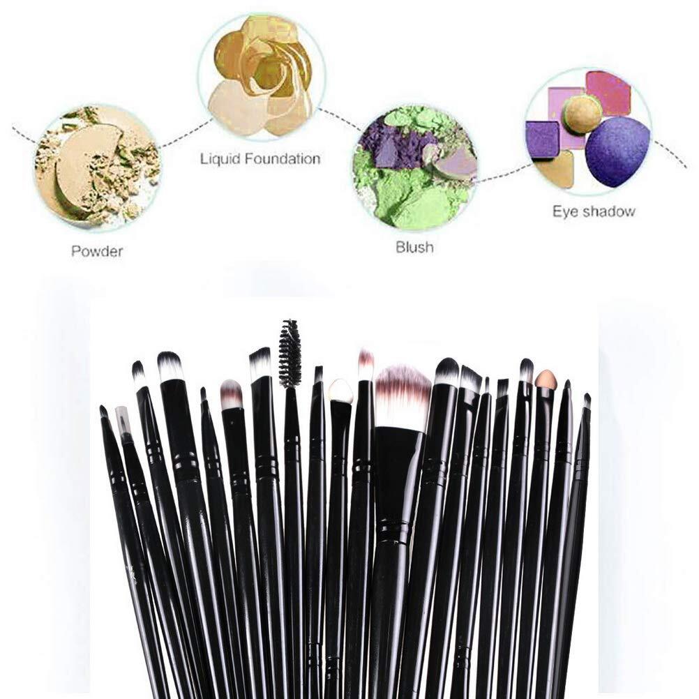 Professional Makeup Brushes Set with Case - 20 Pcs for Foundation, Blush, Concealer & Eyeshadow