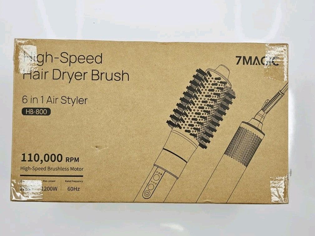 7MAGIC 6-in-1 High-Speed Hair Styler Dryer Brush, 110,000 RPM Negative Ion