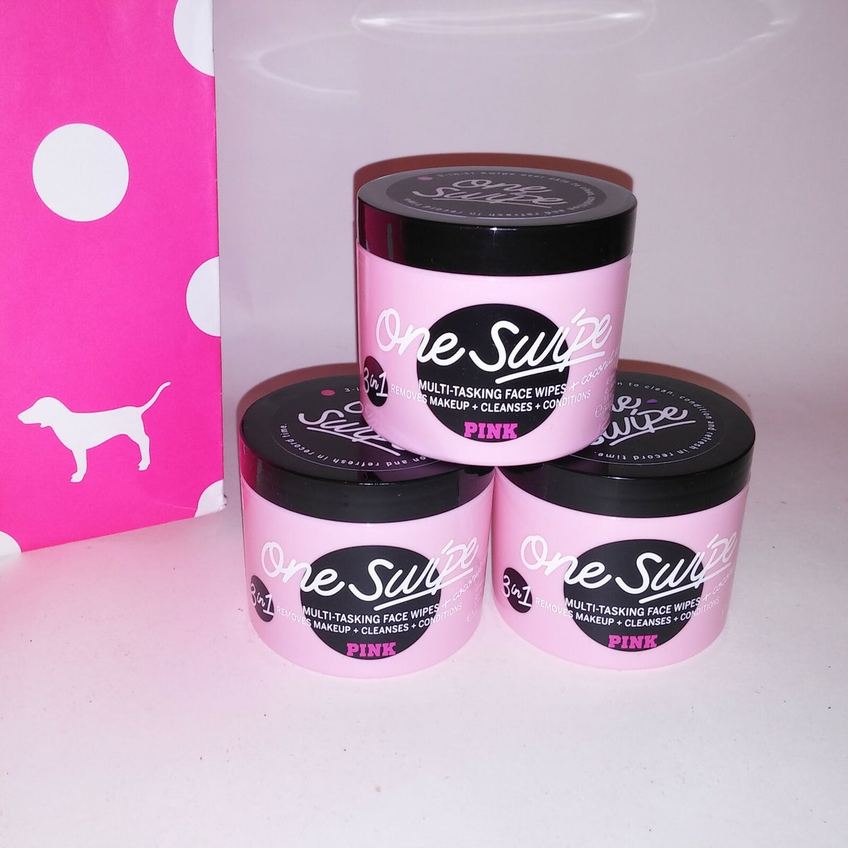 Victoria's Secret PINK Makeup Remover Wipes Set of 3 Coconut Water 45 Count