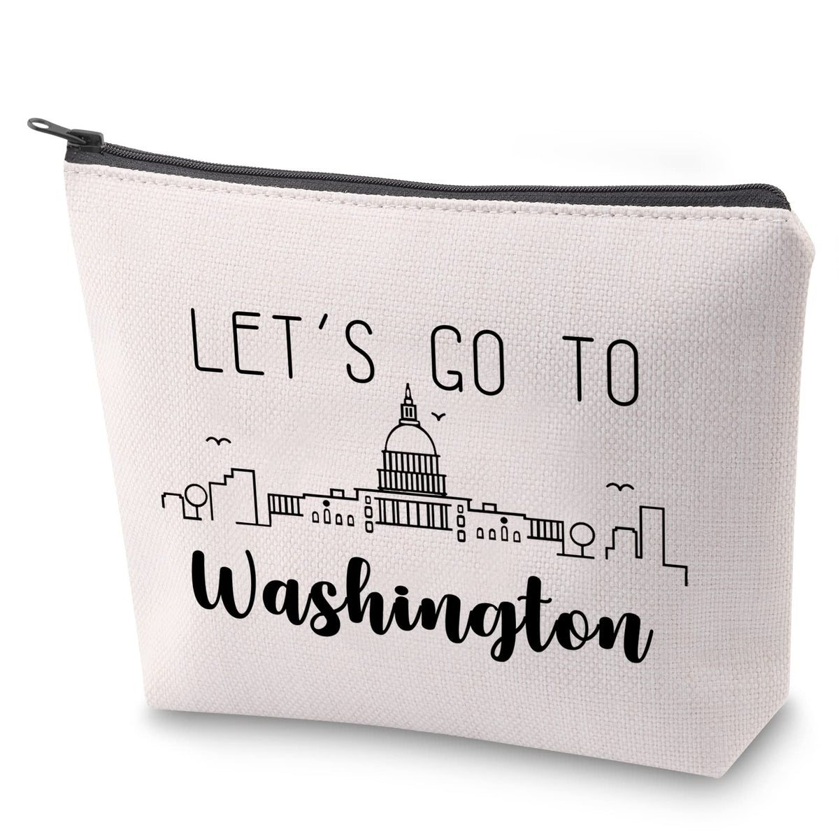 Blue Washington Skyline Waterproof Cosmetic Travel Bag