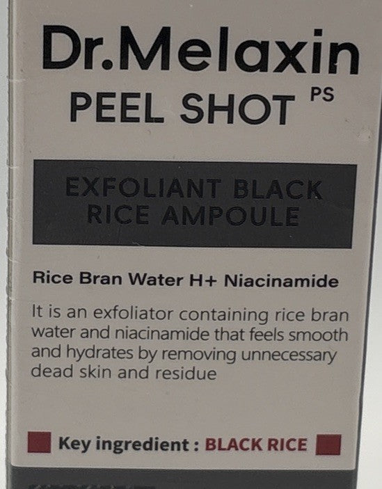 Exfoliating Black Rice Ampoule Face Scrub - Dr.Melaxin Peel Shot 2.7oz