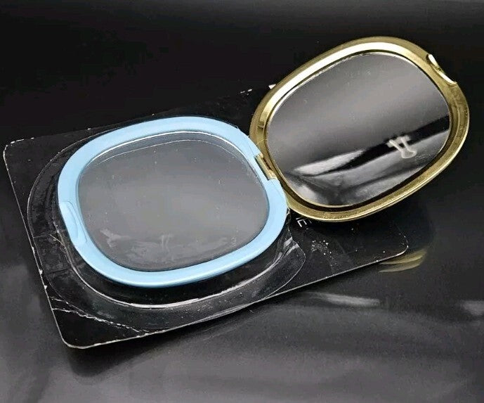 10X Magnification Dual Mirror Compact - Blue Makeup & Face Mirror