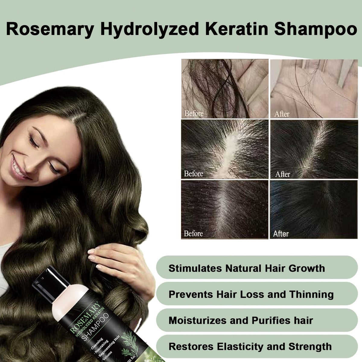 Rosemary Shampoo Hair Growth, Thickening, Strengthening with
