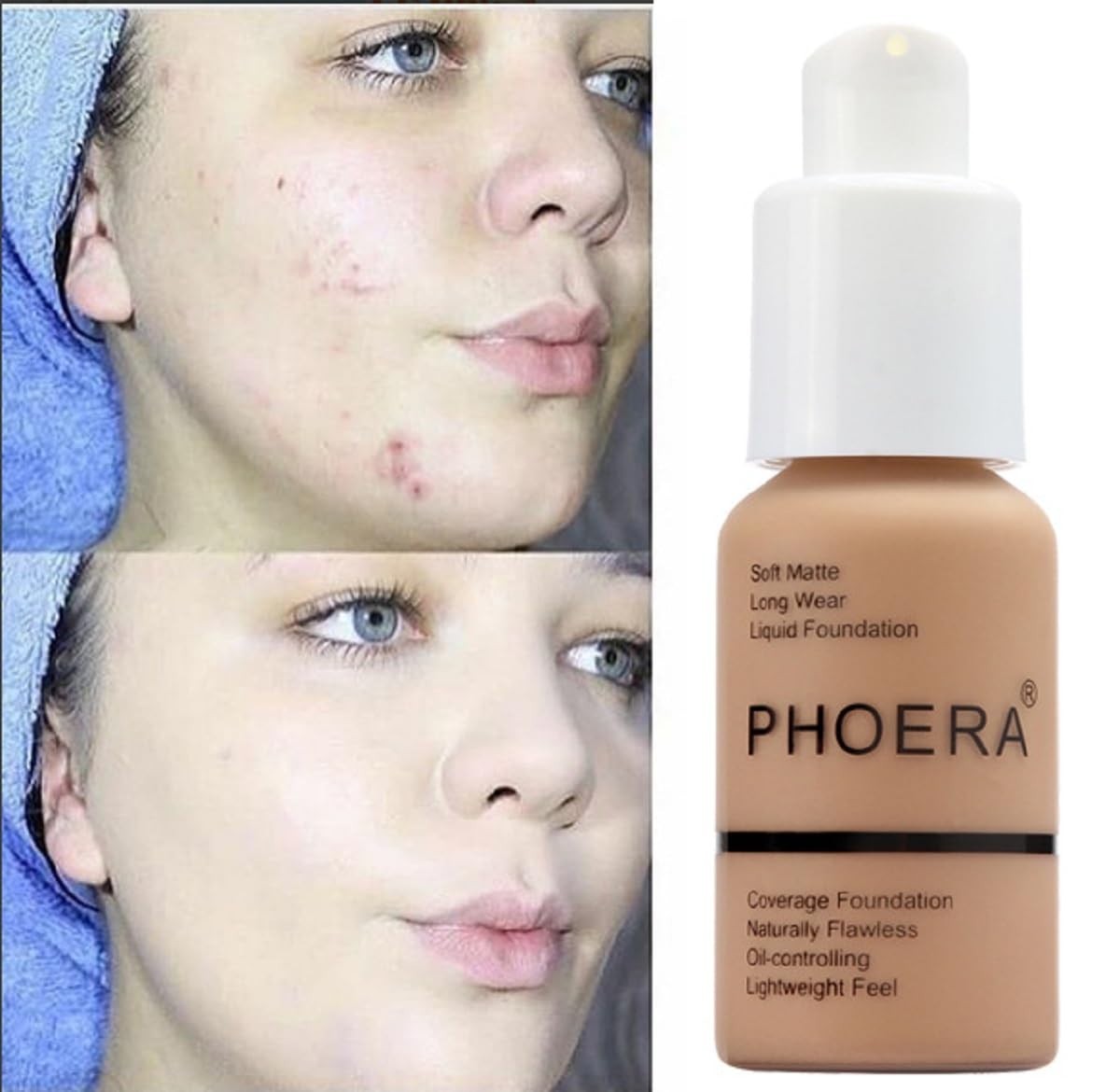 Long-Wearing Waterproof Foundation - Full Coverage in Warm Peach
