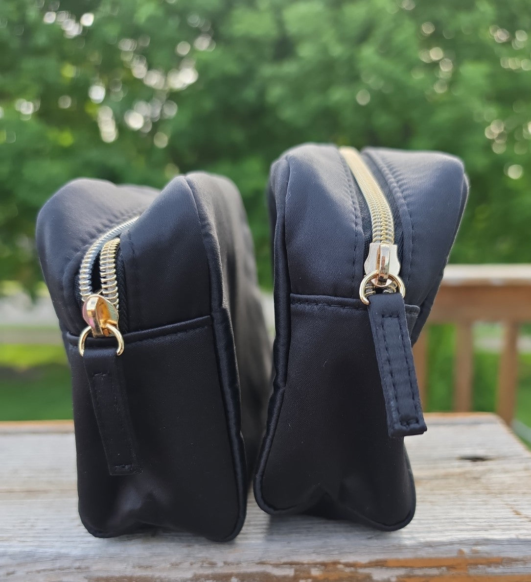 Black Cosmetic Makeup Bag Zip Pouch for Travel and Storage