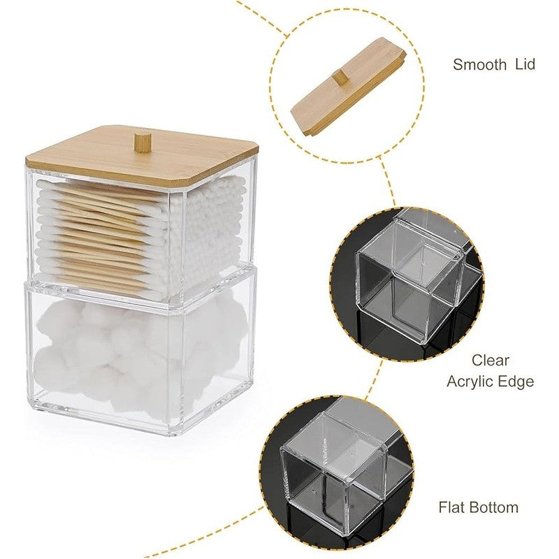 Acrylic Bathroom Storage Jar with Lid - Multiple Sizes & Shapes