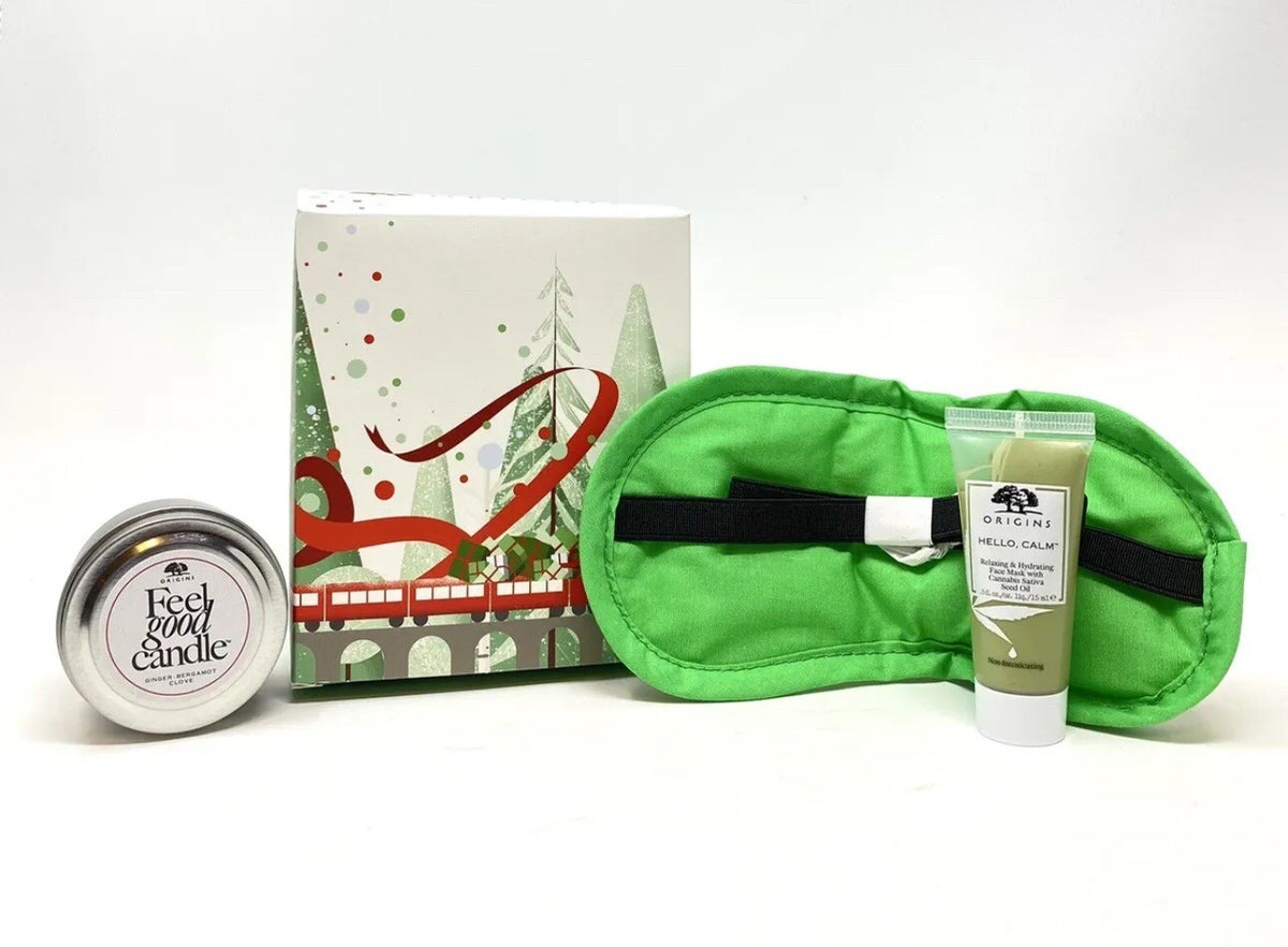Origins Hello,Calm Set - Sleep Mask, Facial Mask & Soy Candle Gift Set