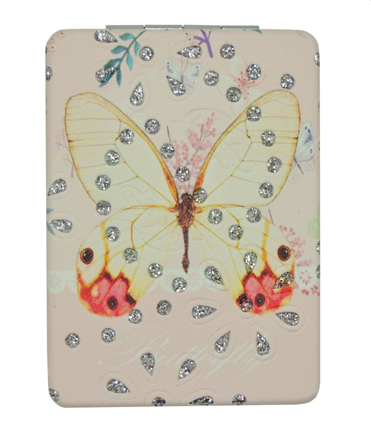 Double Compact Crystal Mirror with Rhinestones - 2 or 4 Pieces, 2.5x3.5 Inch