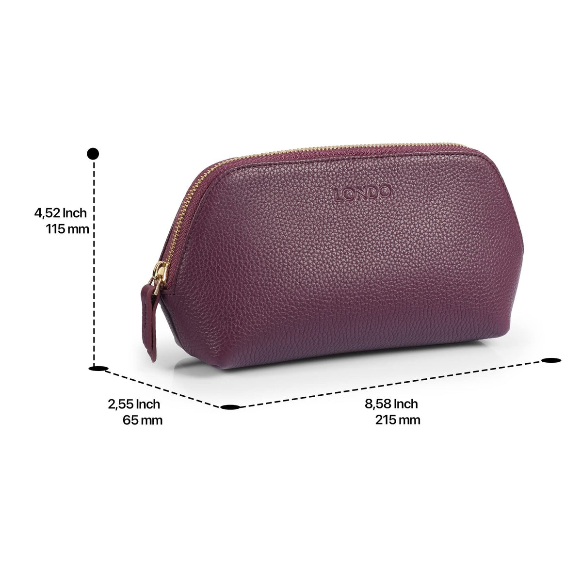 Genuine Leather Makeup Bag Travel Organizer Clutch for Cosmetics & Toiletries