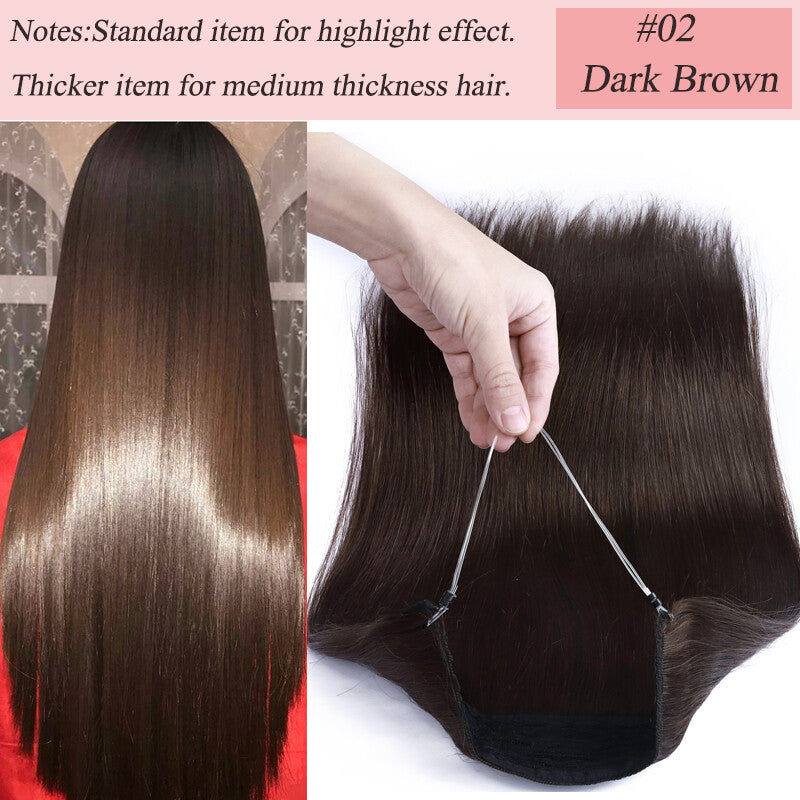 Long Weft Wire Hair Extensions 120g Remy Human Hair Thick One Piece