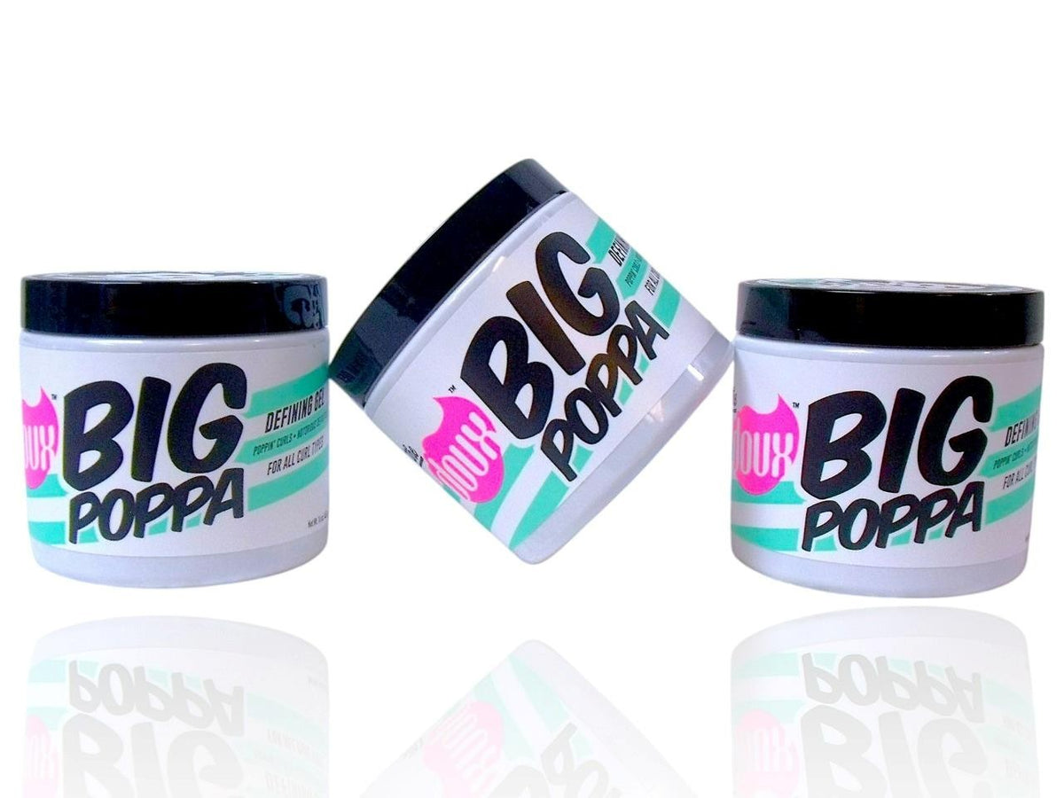 Big Poppa Defining Hair Gel for Curly Hair - Fight Frizz & Humidity, Lot of 3