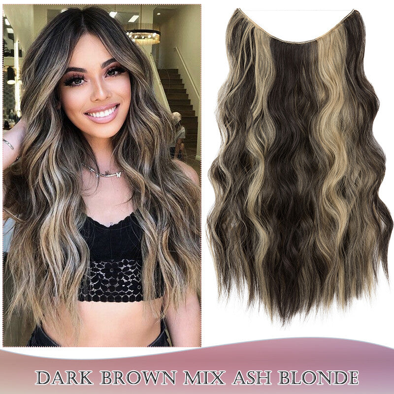 Wavy Clip-In Hair Extensions with Invisible Wire and Clips — Realistic Long Hair