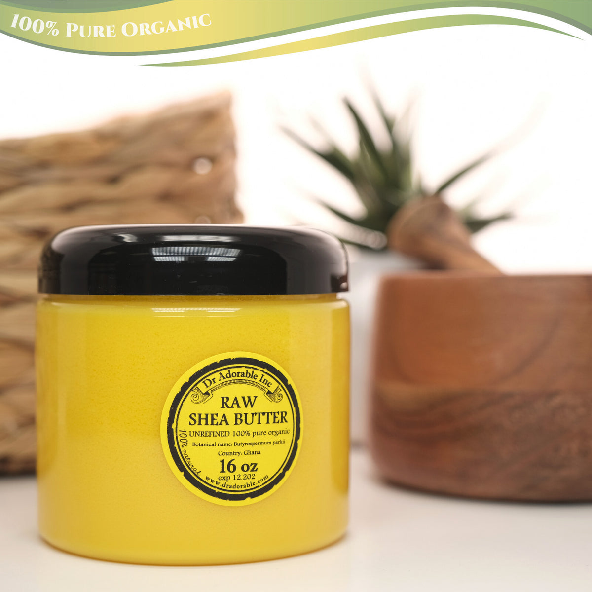 Raw Unrefined Shea Butter - 100% Organic Cold Pressed
