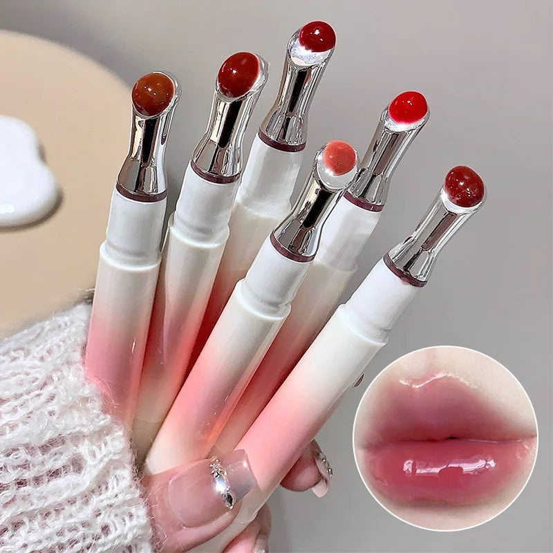Watery Lip Gloss with Jelly Texture - Moisturizing Nude Lip Tint