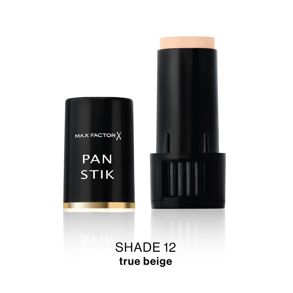 Max Factor Pan Stik Foundation 12 True Beige 0.31 oz - High Coverage Twist-Up Stick