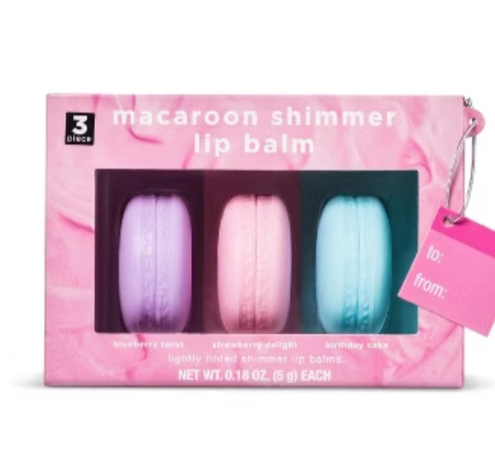 Macaroon Lip Balm Set - 3 Piece Lip Care Collection