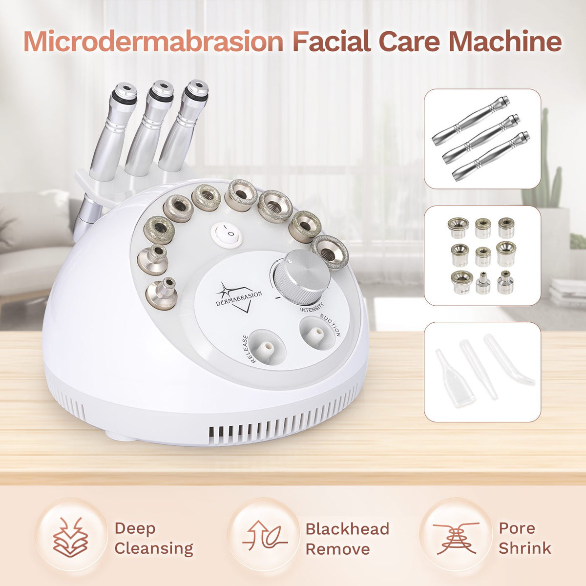 3-in-1 Diamond Microdermabrasion Facial Machine Skin Peeling Vacuum US