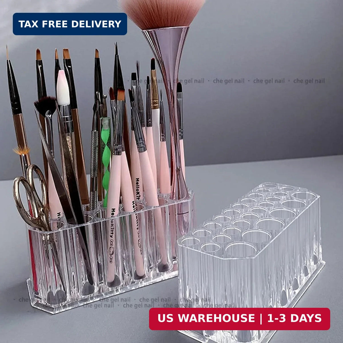 Acrylic Lipstick & Makeup Organizer with 26 Slots for Cosmetics & Brushes