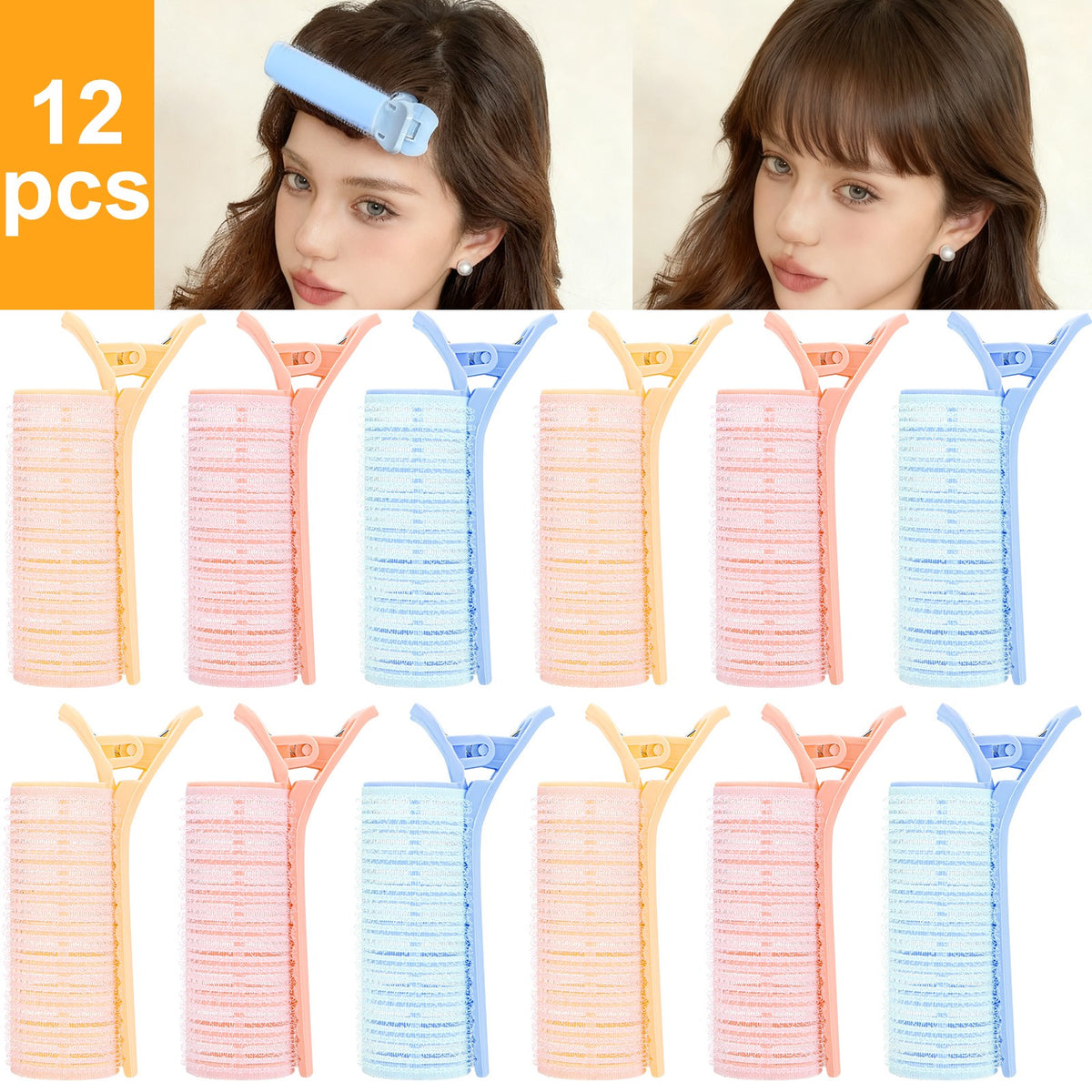 Heatless Hair Curlers Set - Reusable Self-Grip Rollers for Natural Curls & Volume