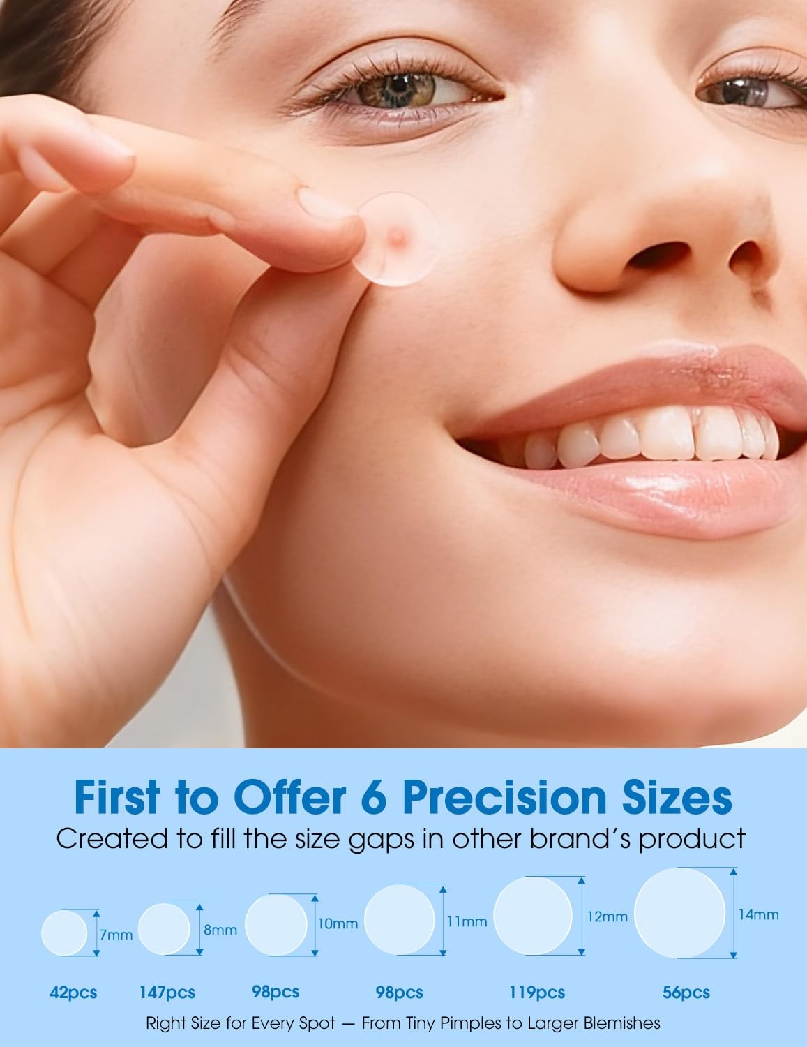560 Pimple Patches for Face - 6 Sizes, Hydrocolloid Acne Treatment