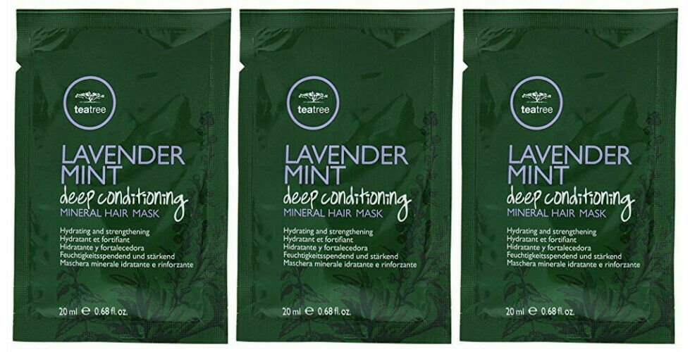 3-Pack Tea Tree Lavender Mint Deep Conditioning Hair Masks for Nourishing Hair