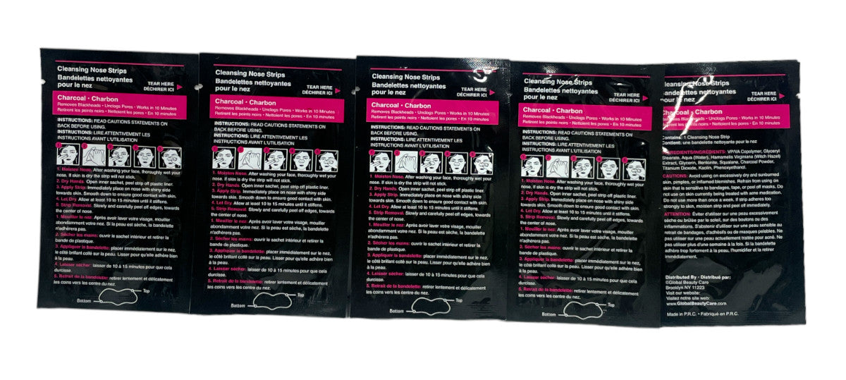 Charcoal Nose Pore Strips for Blackheads, 5-Pack