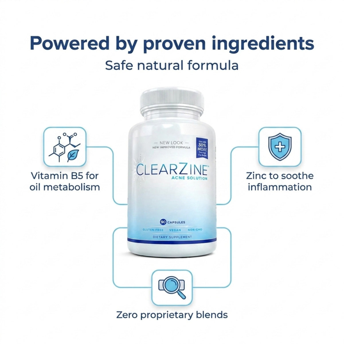 Acne Treatment Pills - Clear Skin Vitamins for Teens & Adults