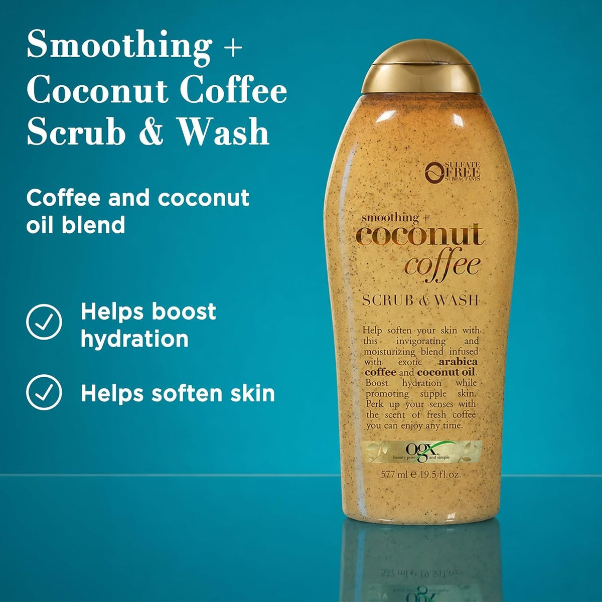 Daily Hydrating OGX Body Scrub 19.5 fl oz | Infused with Coffee &
