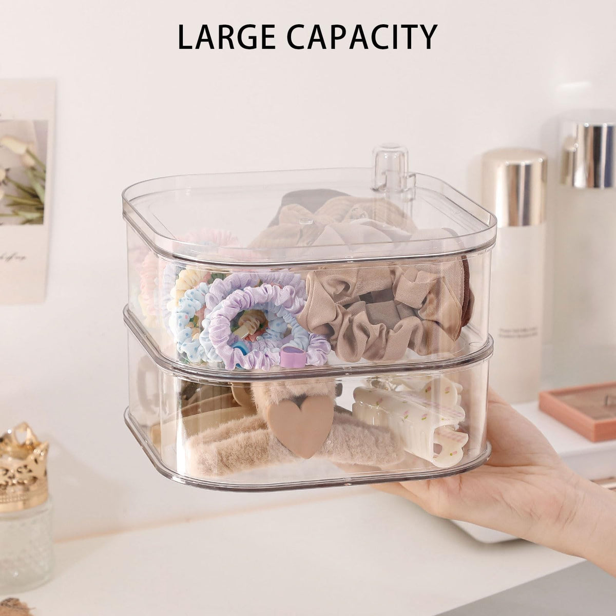 Large Rotating Hair Accessories Organizer for Girls & Women