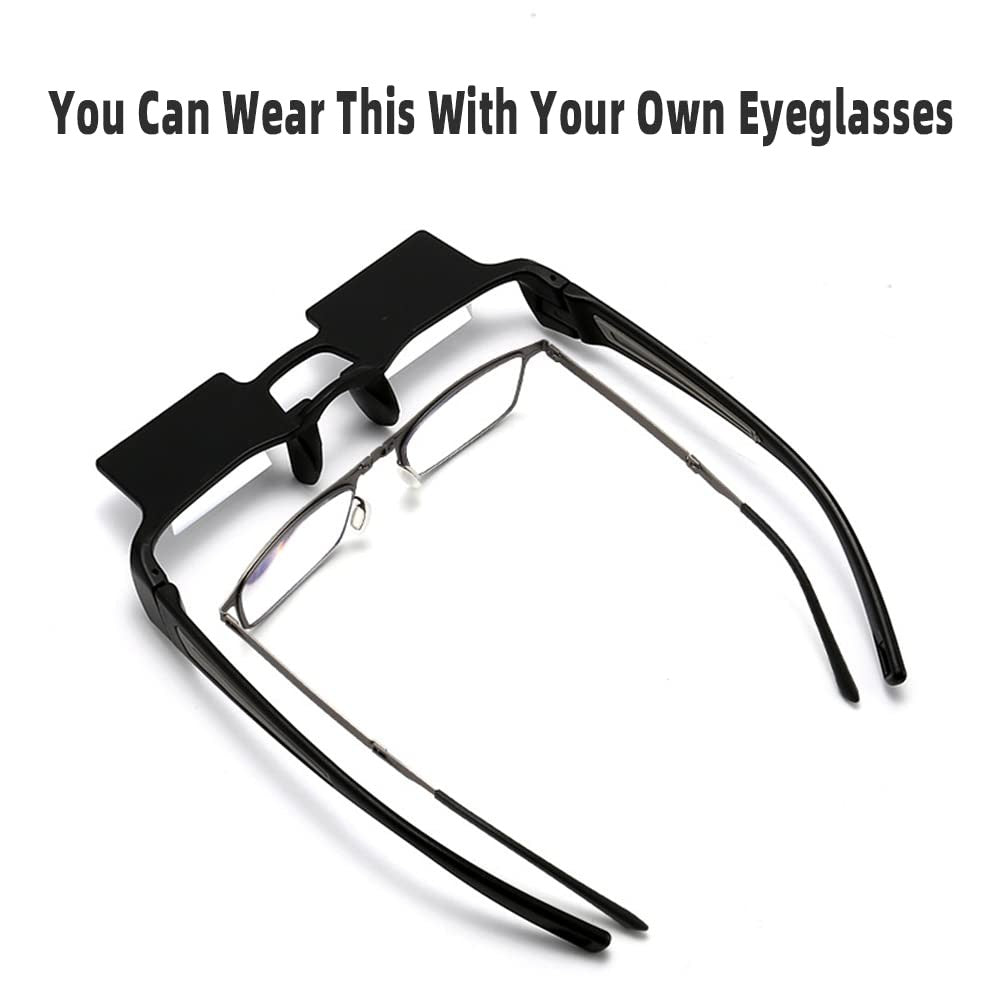 Lazy Prism Glasses for Reading & TV Viewing - Black & Clear