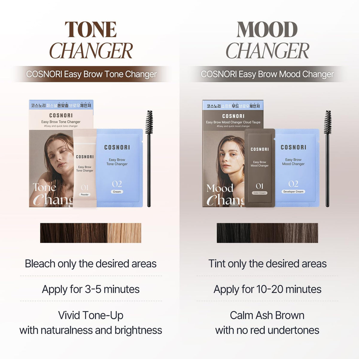 Brow Tinting Kit with Soft Ash Brown Shade for Natural Look - Easy At-Home Application