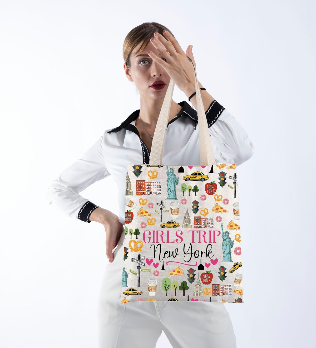 Large Canvas Tote Bag for Travel & Shopping - Girls Trip Souvenir