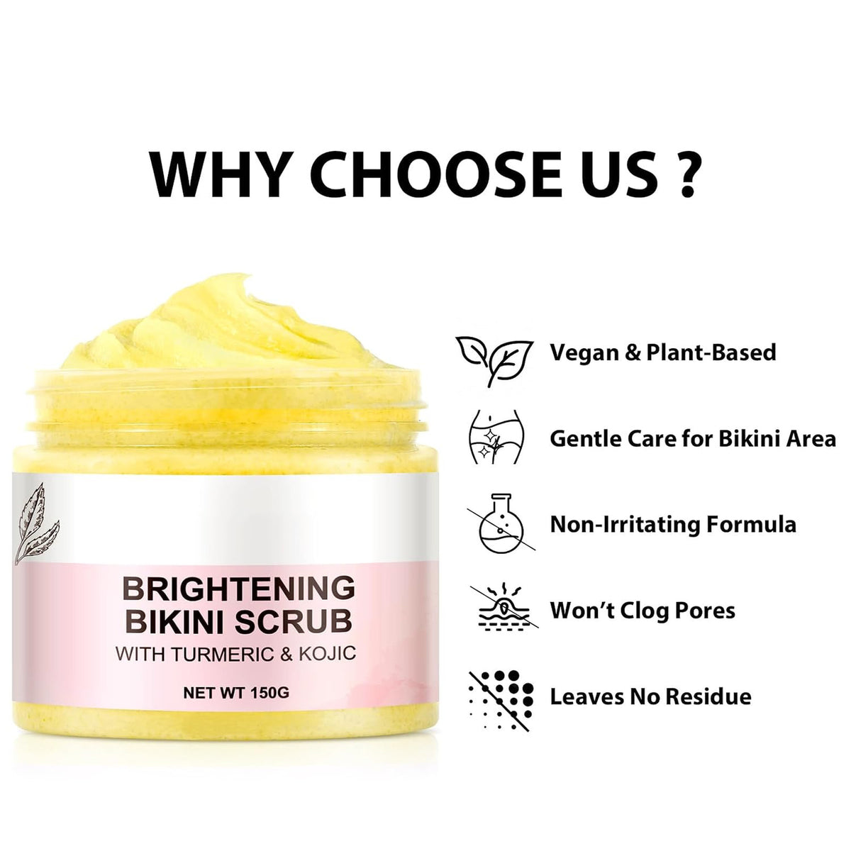 Bikini Area Exfoliator with Turmeric, Ingrown Hair and Razor Bump