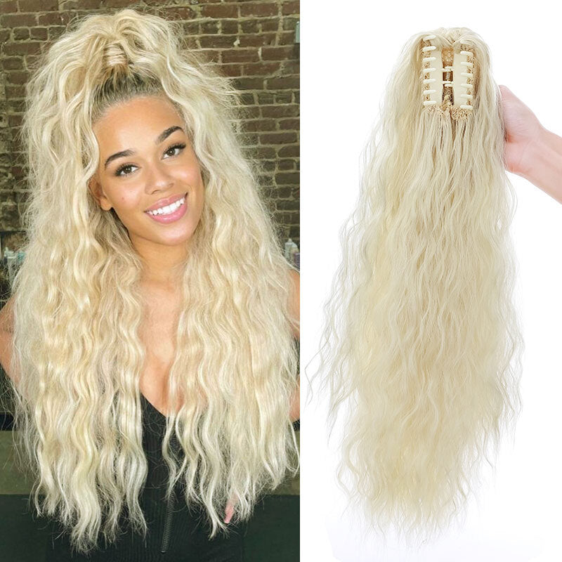 26-Inch Real Human Hair Ponytail Extension with Claw Clip - Thick Hairpiece