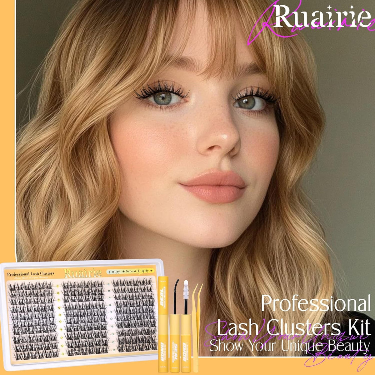 Natural Eyelash Clusters Kit - Wispy Black 180pcs DIY False Lashes