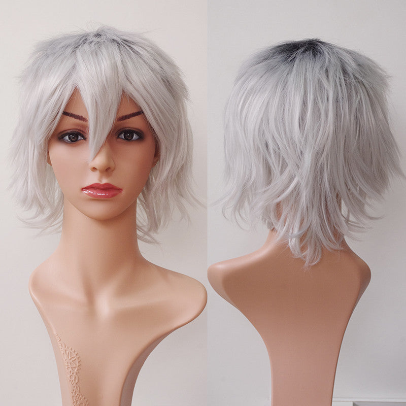 Anime Cosplay Wigs Short Straight Heat-Resistant Synthetic Hair Costume Accessory