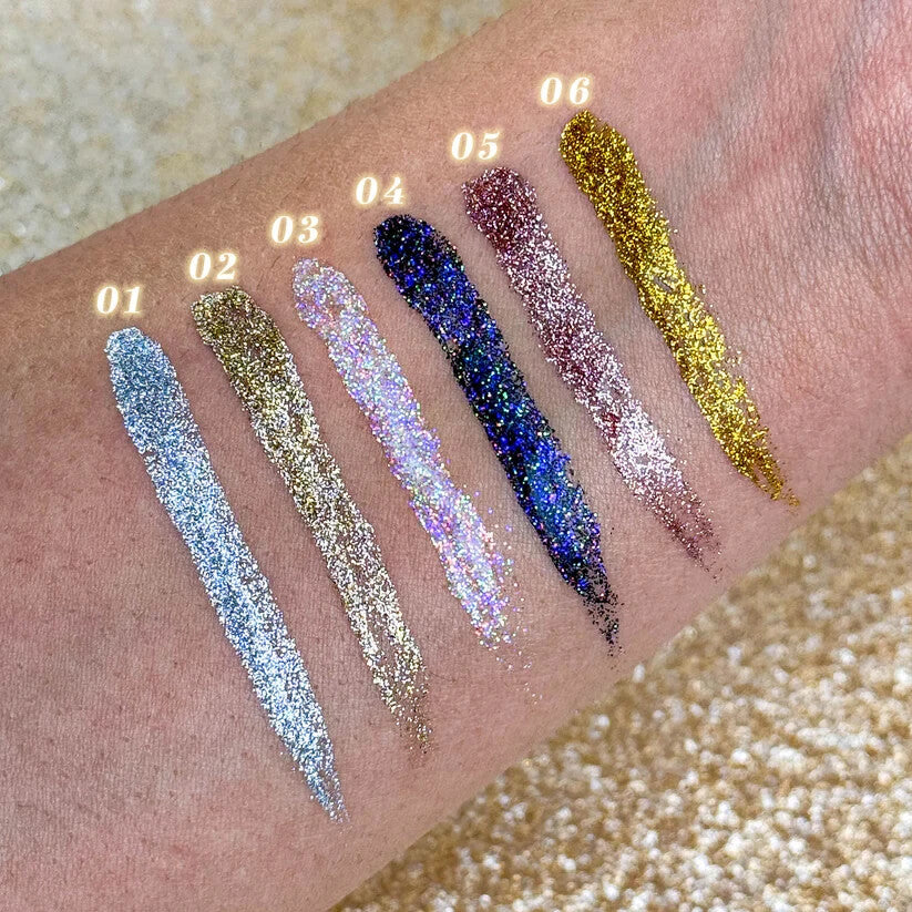 6 Pack Liquid Glitter Eyeliner Set - Star Struck Classic & Dazzling Colors