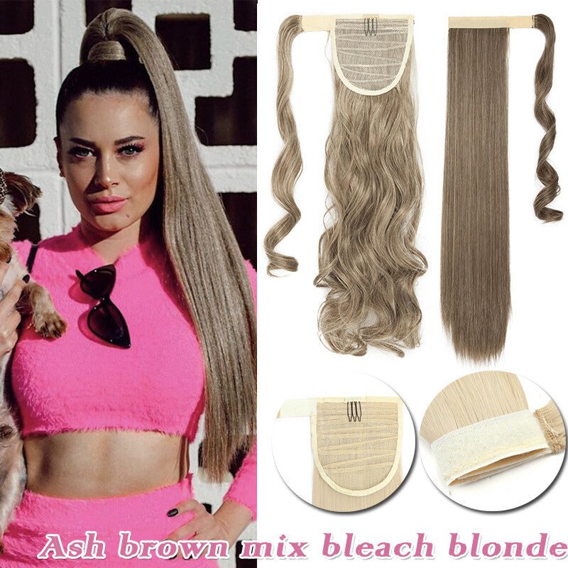 Clip-In Thick Hair Ponytail Extension - Real Human Hair, Various Lengths & Colors