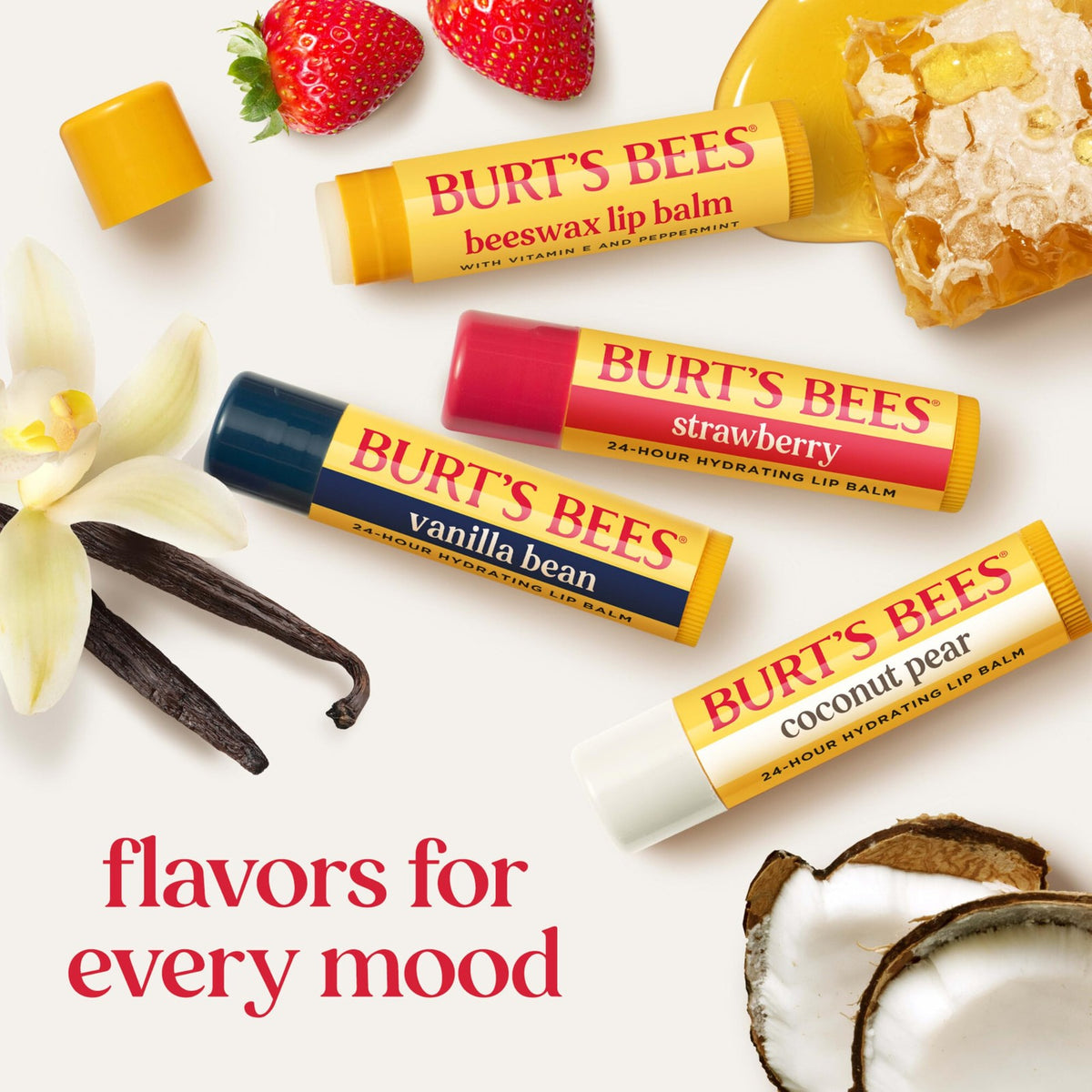 Vanilla Bean Lip Balm - Moisturizing Lip Moisturizer with Beeswax & Vitamin E