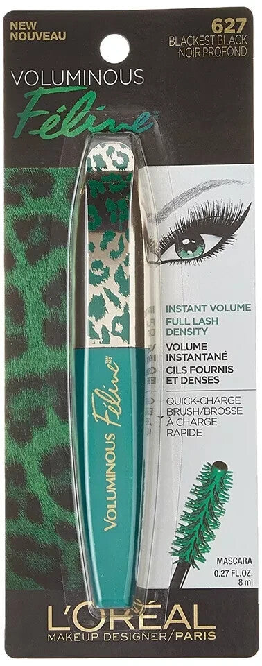 L'Oréal Voluminous Feline Full Lash Mascara - Blackest Black 627